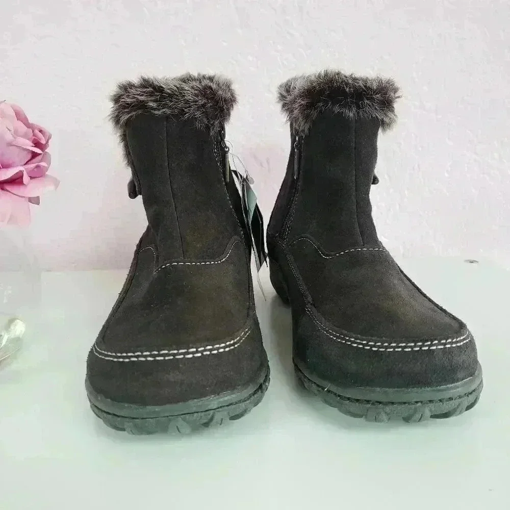 Khombu Gracie Ankle Faux Fur Boots Size 6